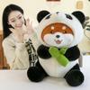 Bear Boy Round Plush Toy Children's Soothing Doll Panda Becomes Raccoon Home Ornament Bamboo Shoot Panda