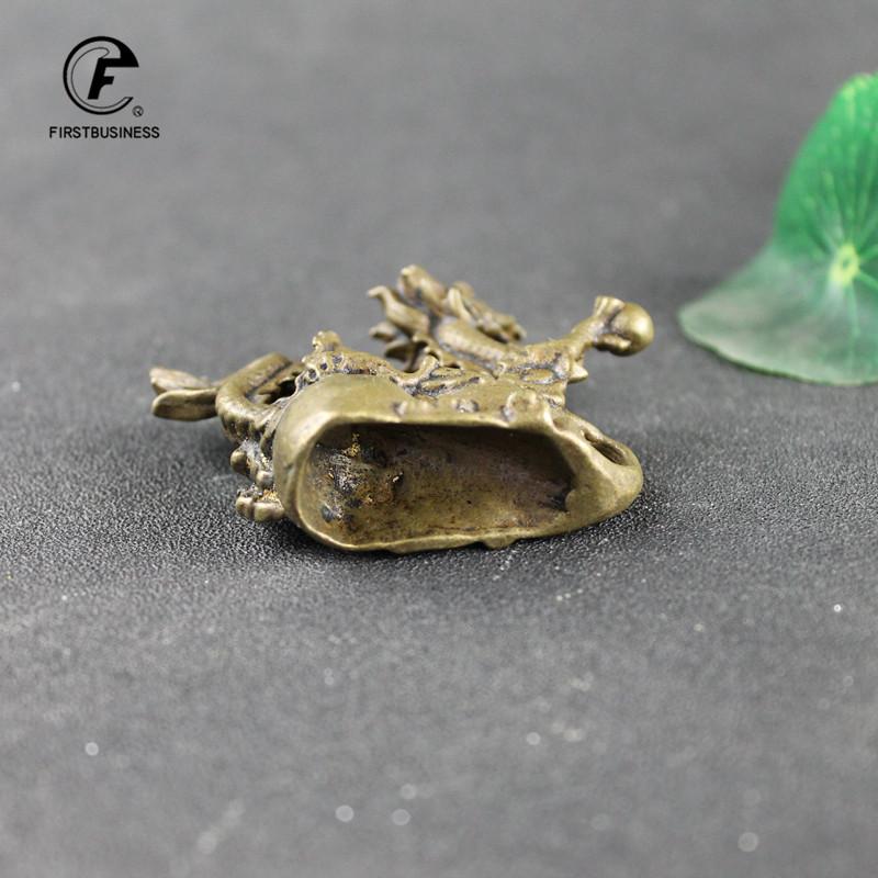Antique Bronze Dragon Statue Ornaments Pure Copper Lucky Feng Shui Figurines Craft Home Decoration Accessories Office Desk Decor