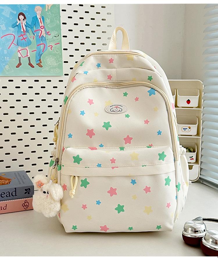 Schoolbag High Value and Lightweight Ins Harajuku Little Star Printed Schoolbag Japanese Ins Sweet Soft Sister Travel Cute Backpack