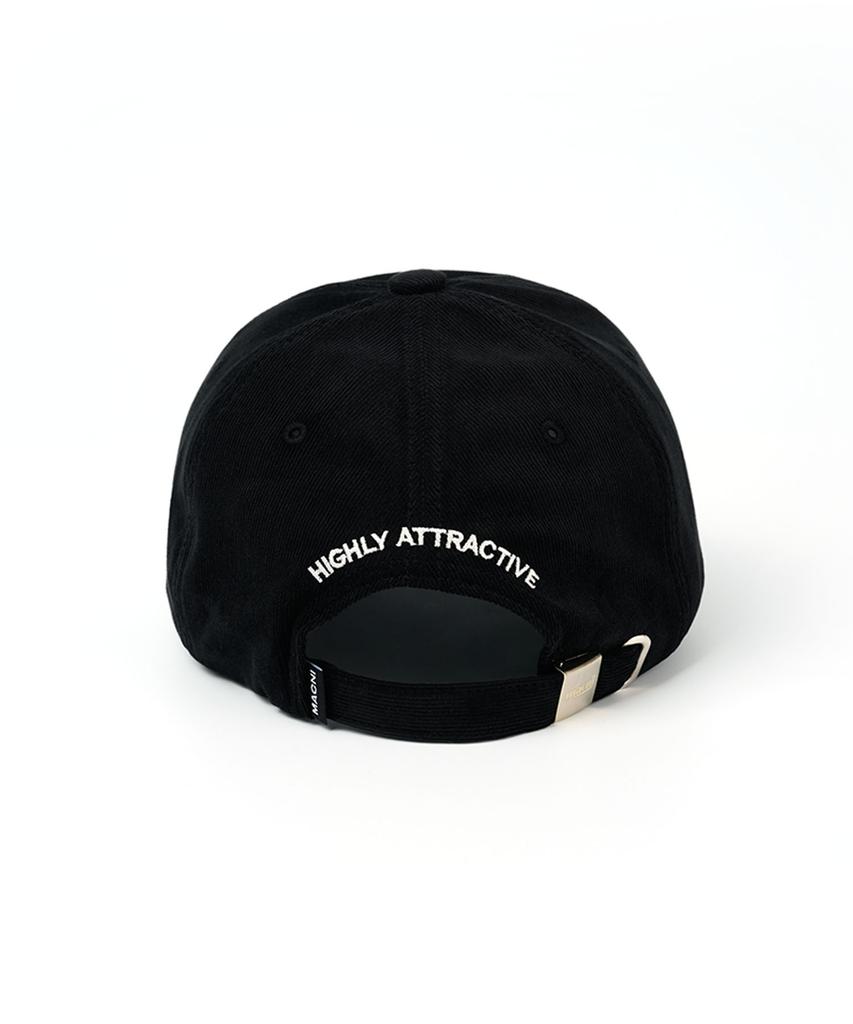 Makeuni Corduroy Heart Deep Ball Cap Black