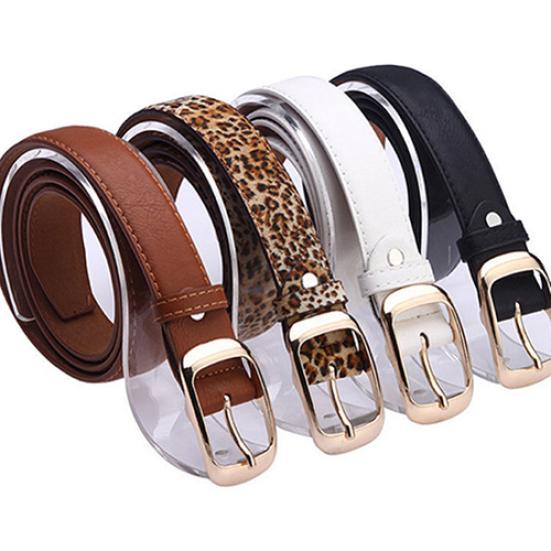 Fashion Women Faux Leather Alloy Pin Buckle Waist Strap Belt Slim Waistband