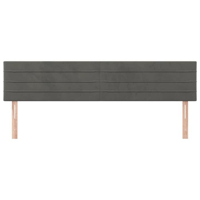 VidaXL 2x Têtes de Lit Meubles de Chambre à Coucher Accessoires de Lit Simple Têtes de Cadre de Lit Intérieur Gris Foncé 346181