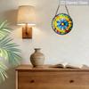 2D Flat Stained Glass Rainbow Mandala Window Decoration, 6.3/7.87inches Colored Glass Plate with Chain, Charming Indoor/Outdoor Sun Catcher Home
