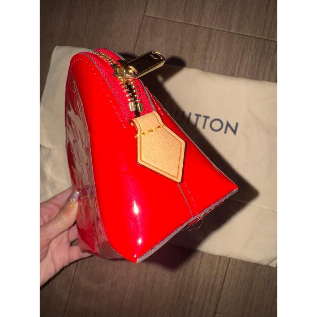 Used Louis Vuitton Vernis Pochette Cosmetic Pouch Red Unused Item