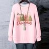 Ladies' Christmas Printed Round Neck Long Sleeved T-shirt Sweatshirt Top