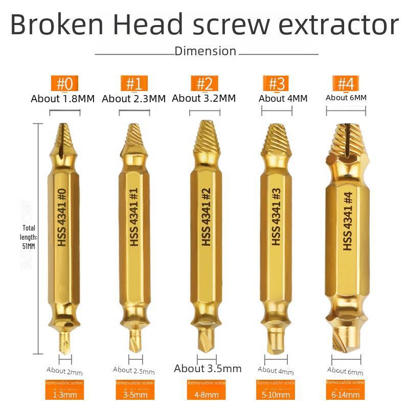 Grenzüberschreitender Doppelkopf-Schraubenausdreher aus Schnellarbeitsstahl 4341 für Drahtbruch und Gleitschrauben