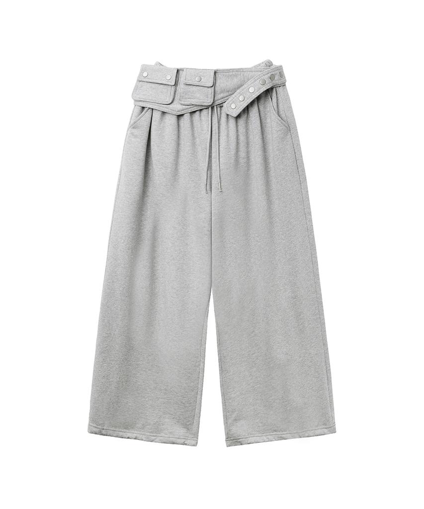 Lense Belt Sweatpants Set Melange Gray