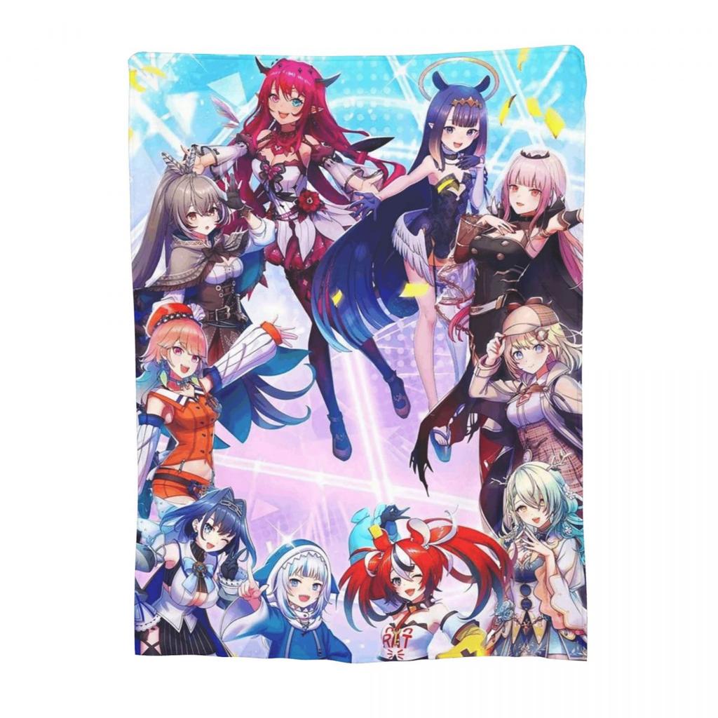 Hololive Blanket Soft Warm Flannel Throw Blanket Bedspread for Bed Living Room Picnic Travel Home Sofa