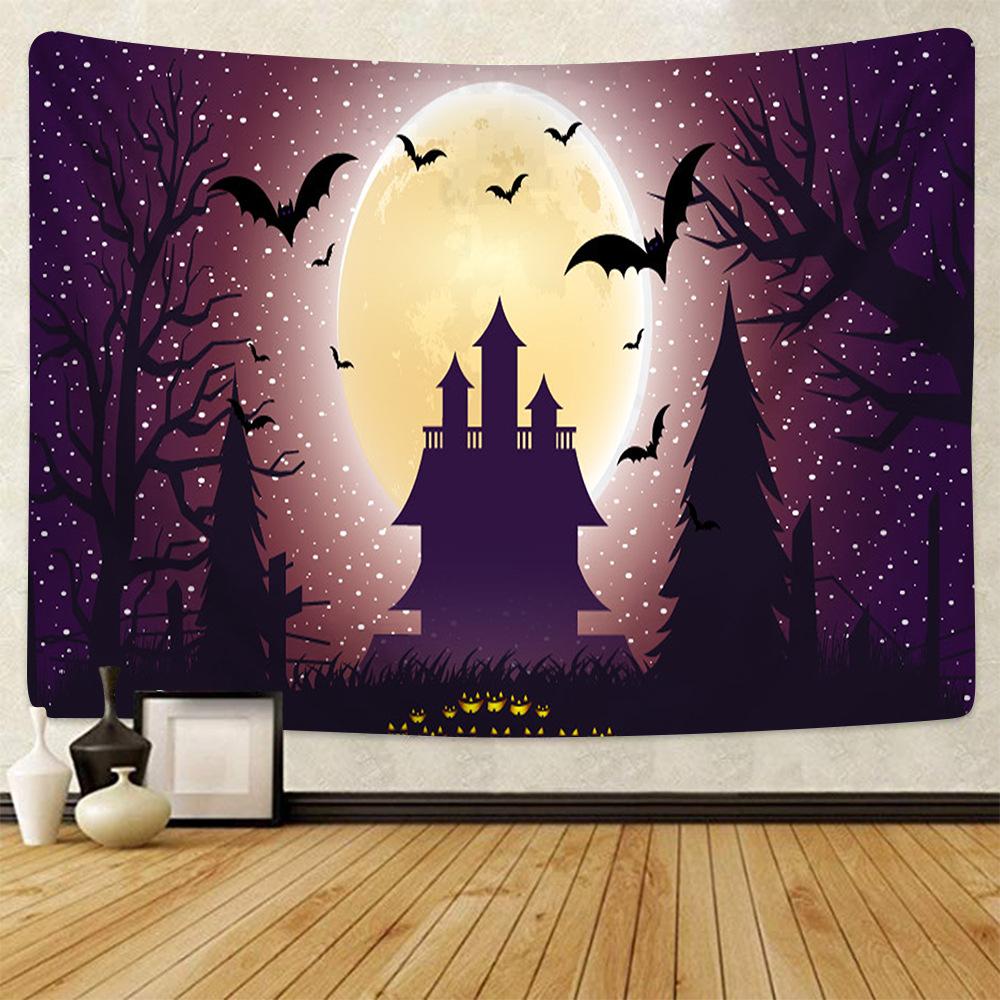 Halloween decoration, hanging curtains for home decoration, background fabric for the room, bedhead wall hanging fabric tapestry