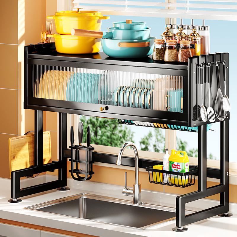 "Multifunctional Kitchen Sink Dish Storage & Drain Rack"
