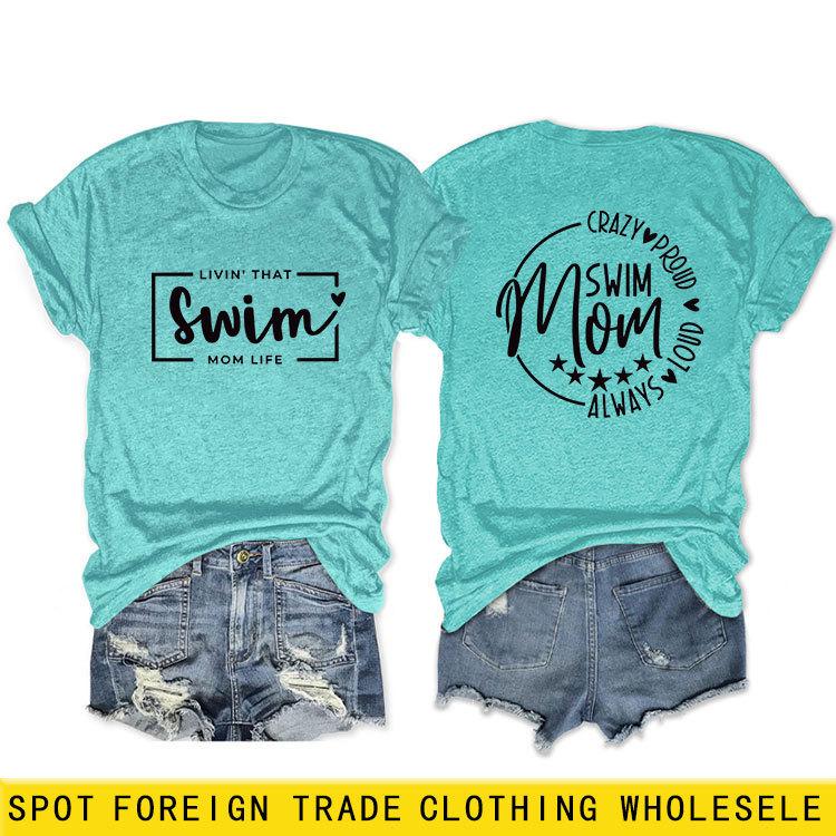 Casual T-shirt Double-sided alphabet print short-sleeved top