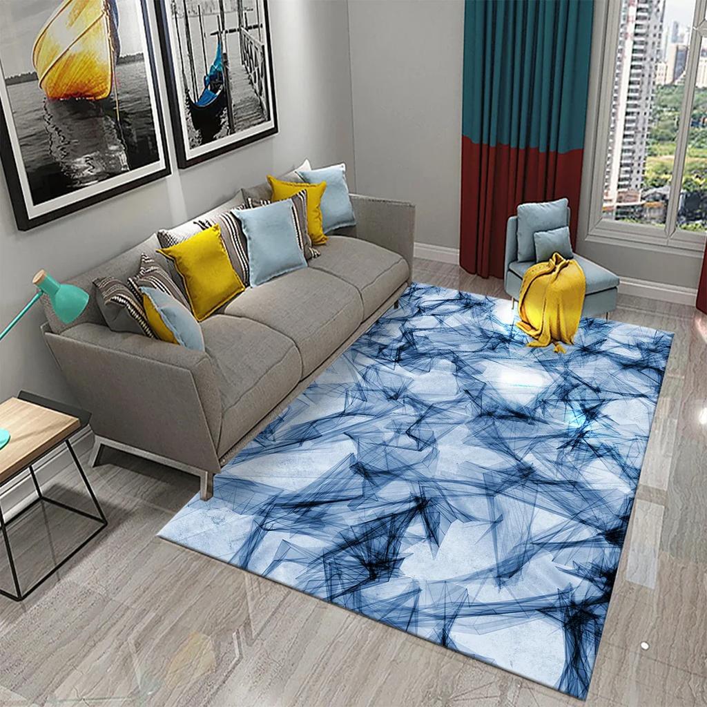 Dark Green Marbling Carpet Abstract Marble Pattern Rug Golden  Stone Texture Rectangle Area Rugs Living Room Bedroom Decor Mats