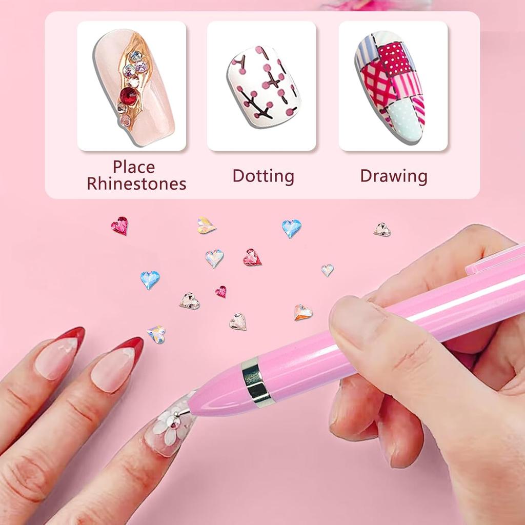 4 In 1 Nail Art Dotting Tools Nail Art Tip Dot Paint Manicure Kit Rotatable Ballpoint Drill Pen Dotting Tools Nail Point Pen