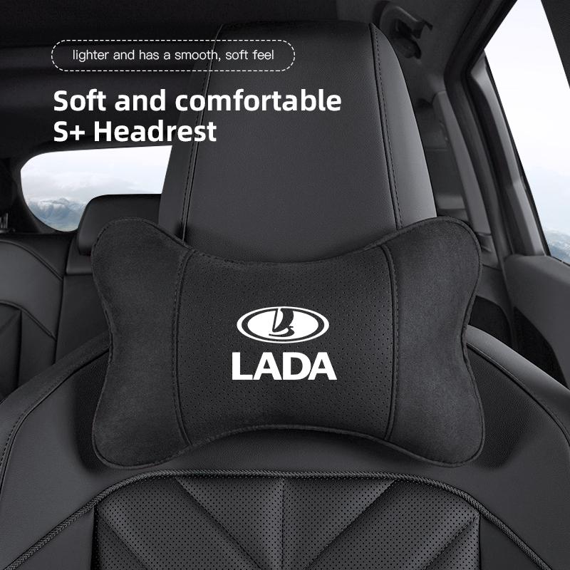 Car Seat Headrest Soft Suede Neck Pillow For Lada Niva 2107 Xray Vesta Priora Granta Kalina Samara Auto Interior Accessories