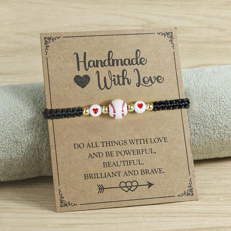 Adjustable Handmade Sports Friendship Bracelet: Baseball, Volleyball, Tennis Versatile Style