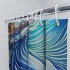 Blue Ocean Waves Print Shower Curtain Waterproof Home Decor Bathroom Accessory Set Extra Long Size 72X84 Inches For $19.05 At Al