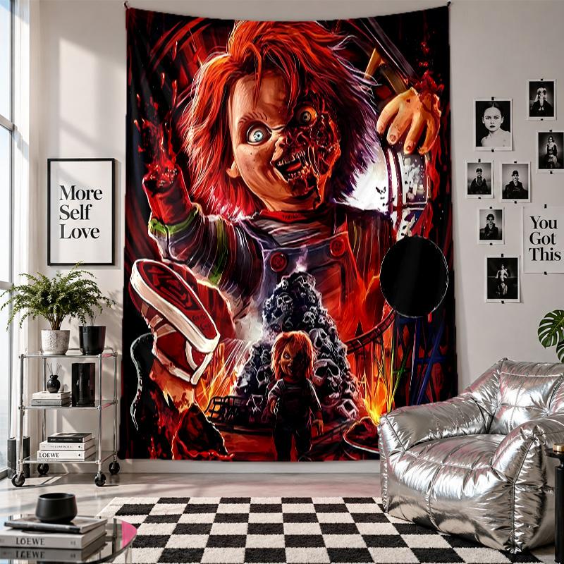 Wall TapestryChucky Art Hanging Cloth Decorative Background Cover for Room Decoration