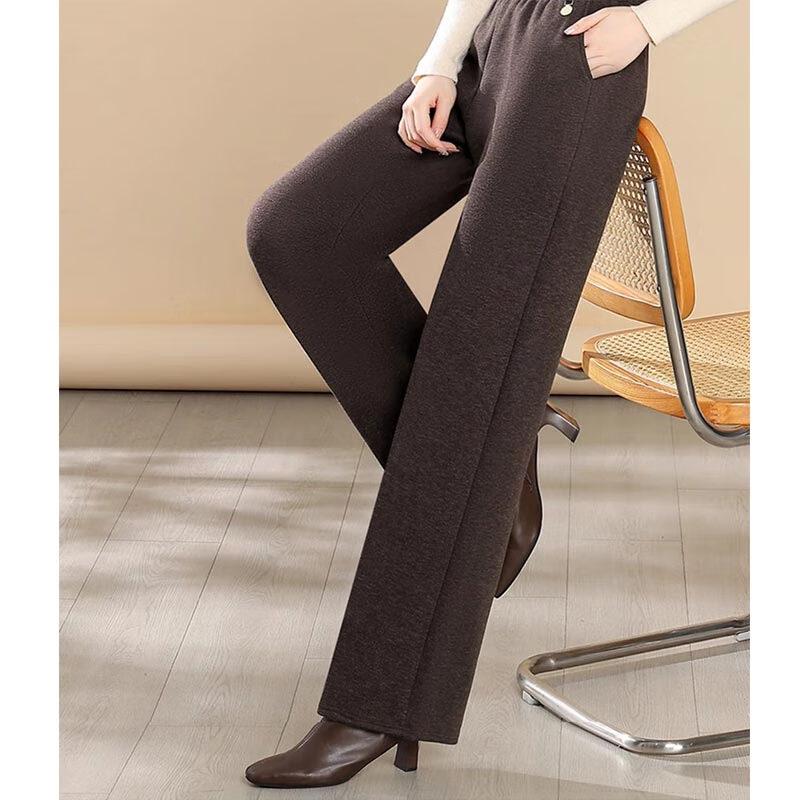 Women's Autumn/Winter Wool Blend Straight-Leg Trousers