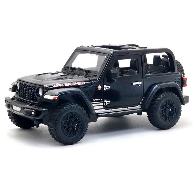 1:24 Jeeps Wrangler Rubicon SUV Alloy Car Model Diecasts Metal Off-road Vehicles Car Model Simulation Sound Light Kids Toys Gift