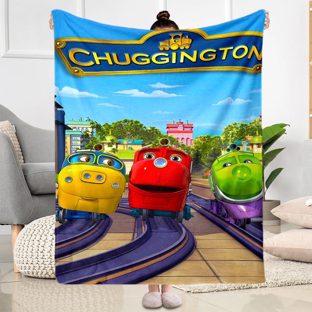 Train Adventure: Titipo's Journey Blanket Soft & Cozy Suitable for Bed Seaside Sofa for All Occasions Stylish Decor