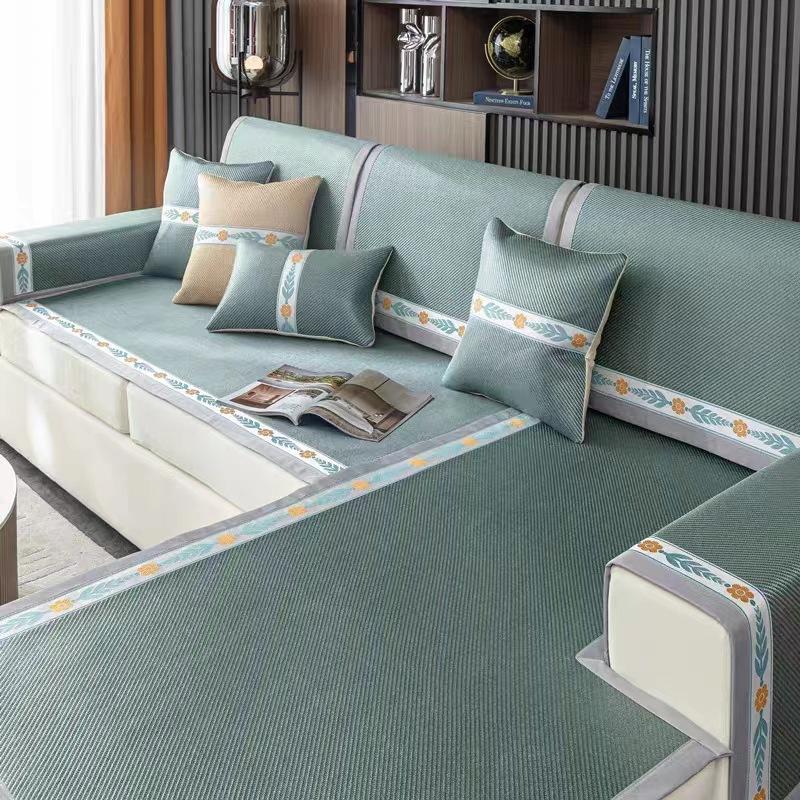 Ice Silk Rattan Mat Sofa Cushion New Summer Cool Argy Wormwood Sofa Seat Cushions Mosquito Repellent Summer Sofa Cover