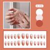 24Pcs Frosted Smoky Black Ripple Fake Nails Full Coverage Removable Press On Nails Finished Nail Stickers
