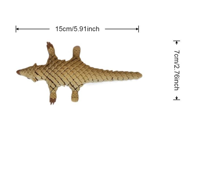 3D-gedruckte bewegliche Schuppentier-Figur Flexible Gelenke Schreibtischdekoration Multifunktionaler Stressabbau Fidget-Spielzeug Einzigartiges Geschenk