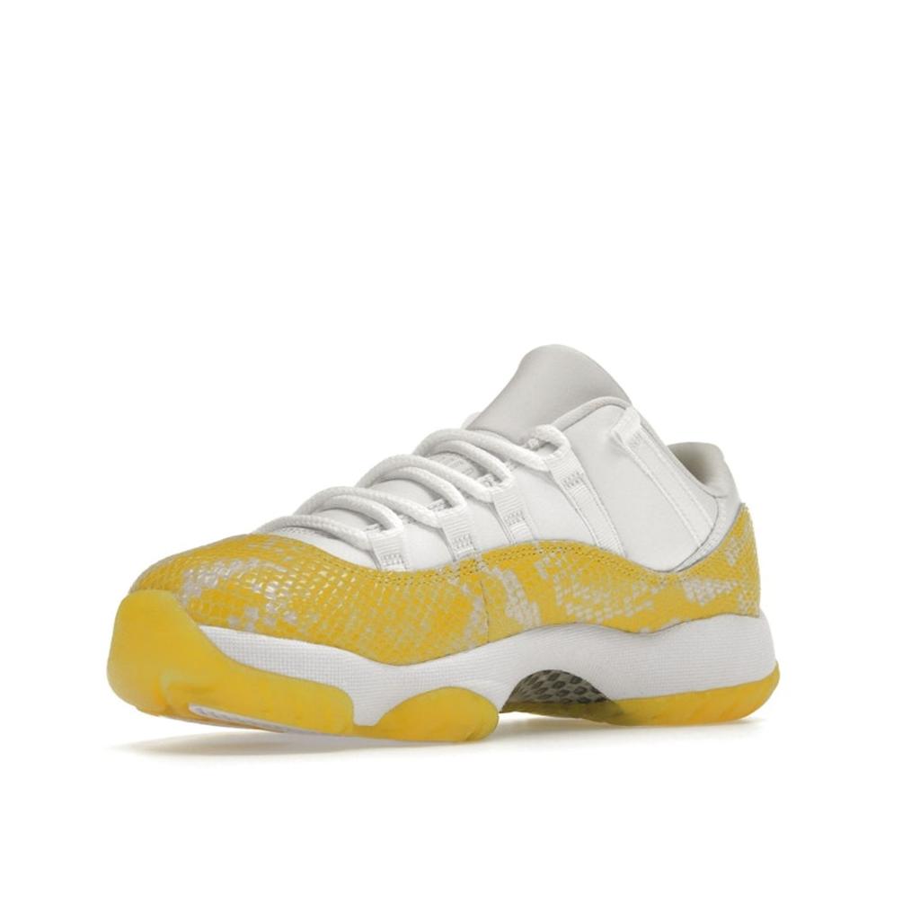 Air Jordan 11 Low Yellow Snakeskin Women Sneakers White Tour-Yellow Sail AH7860-107