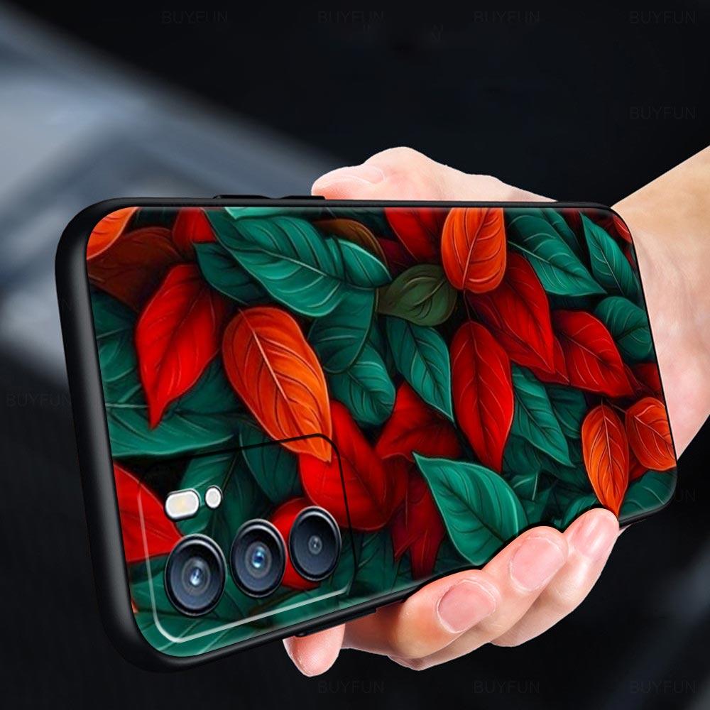 Cartoon Leaf Phone Case For Oppo A17 A31 A54 A57 A78 A79 A98 Find X5 X6 Reno 6 7 8 10 11 12 13 F Pro 5G Soft TPU Cover Funda Bag
