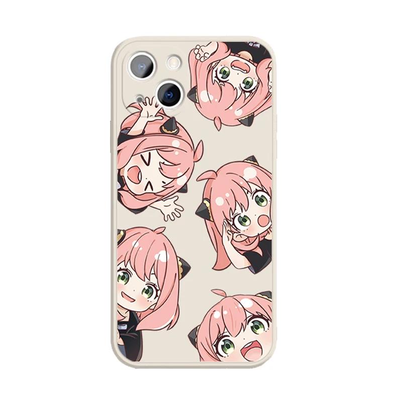 Anime SPY FAMILY Couple Silicone Phone Cases for iPhone 15 13 14 12 11 Pro Max Mini X XR XS 7 8 Plus SE Anya Forger Covers Bags