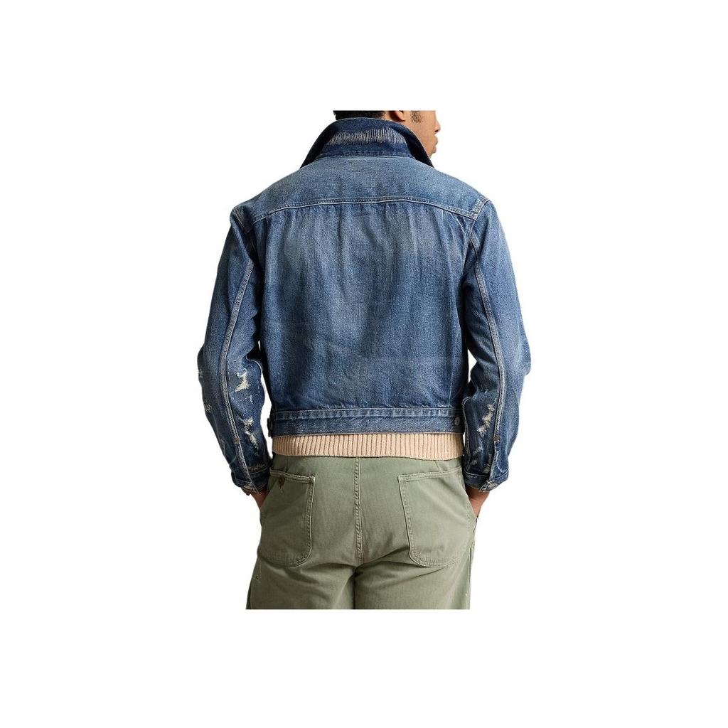 Polo Ralph Lauren SS24 Pocket Short Casual Loose Long Sleeve Denim Jacket Men Jackets Indigo MNPOOTW16021373-400