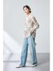 Ink Wash Silk Retro Print Shirt - Spring Slimming Henley Collar Cardigan Top