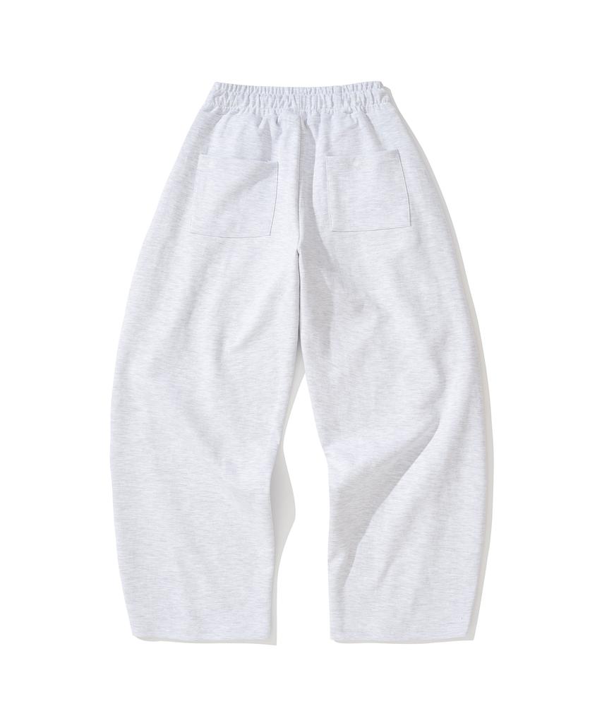 KNITTED Curved Training Pants Melange White