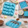 Sea Shell Silicone Mold Blue 16-Cavity Baking Form for Candy, Jelly, Chocolate, Soap and Kitchen DIY Crafts