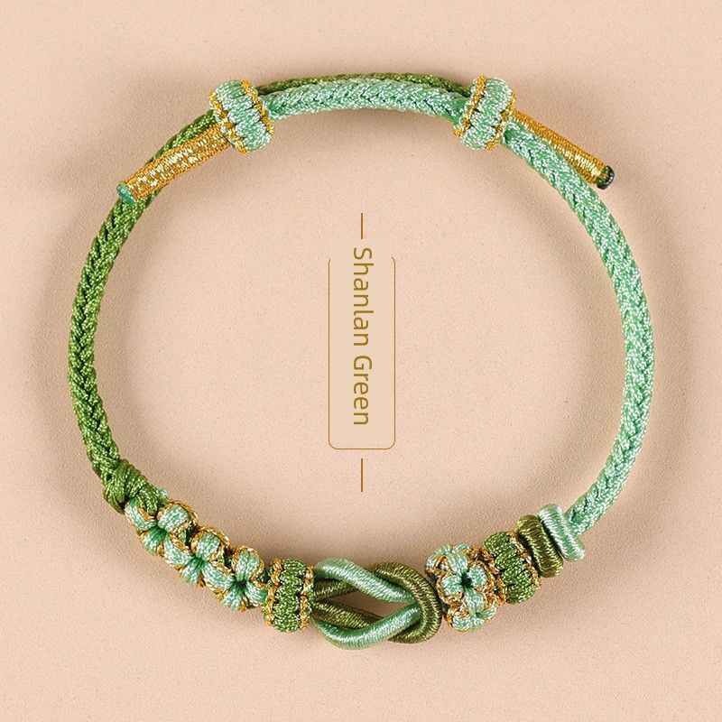 

Плетеный вручную ремешок для переноски, набор материалов для DIY, ПАРНЫЙ регулируемый красный шнурок, подарок своими руками на китайский День святого Валентина для парня и девушки Mo Xiang Li. Shan Lan Green Material Bag