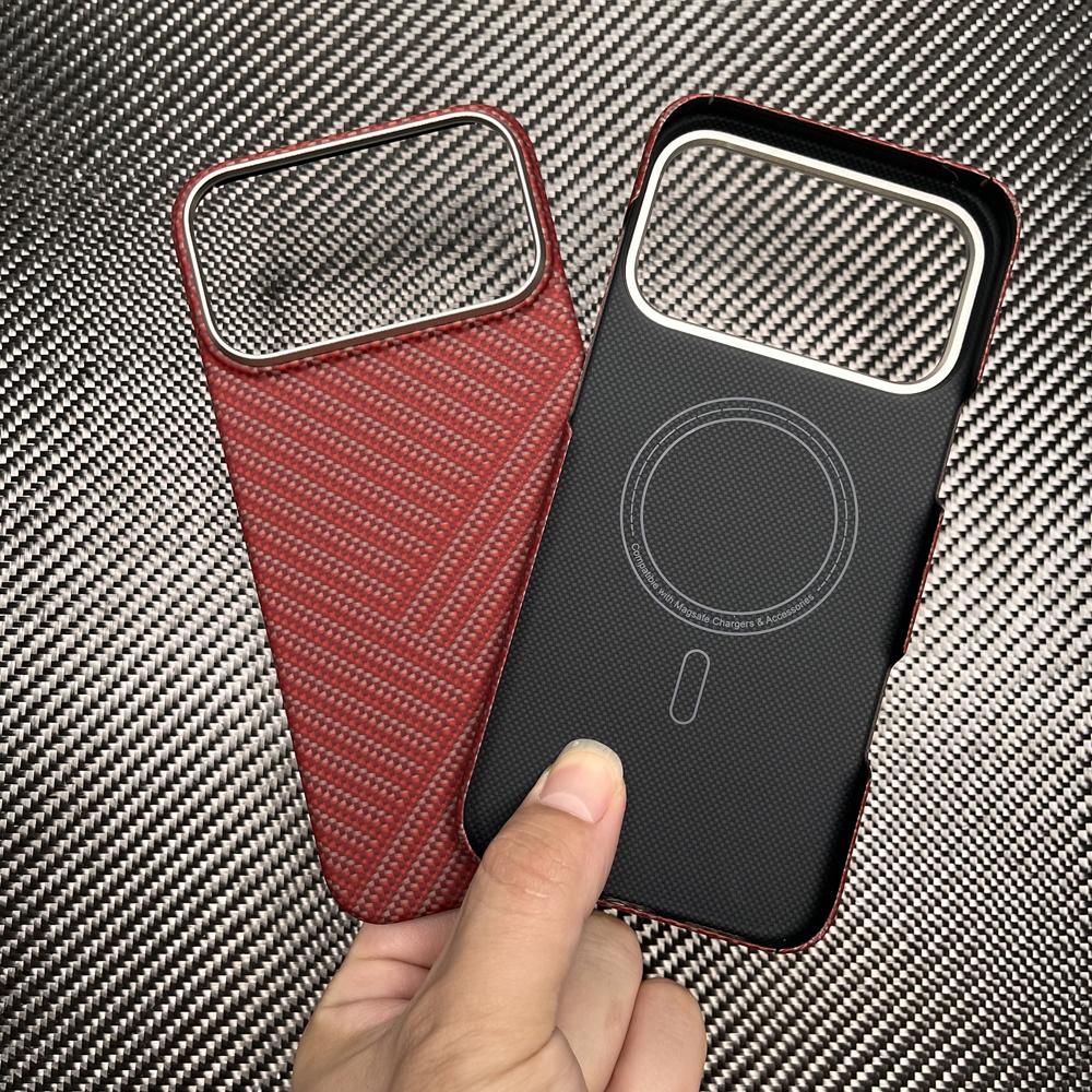 For Iphone 18 Pro Max Carbon Fiber Case  Ultra Thin Lens Protection Aramid Fiber Phone Cover for Iphone 18 Pro Carbon Case
