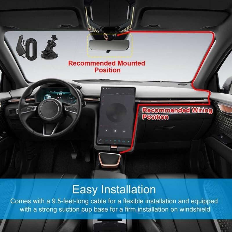 2.4-inch In-car DVR Dash Camera, Wide-angle Night Vision HD Video Recorder, Suitable for All Car Models.