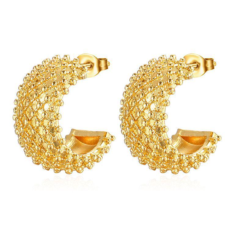 

Серьги из нержавеющей стали в стиле ретро, из 18-каратного золота, в стиле легкой роскоши для женщин