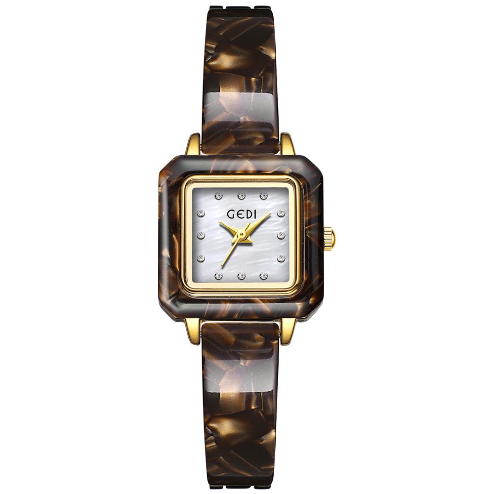 Fashion Gedi Top Brand Watches Woman Square Gold Watch Fashion Quartz Exquisite Niche Ladies Luxury High Quality Women Gifts