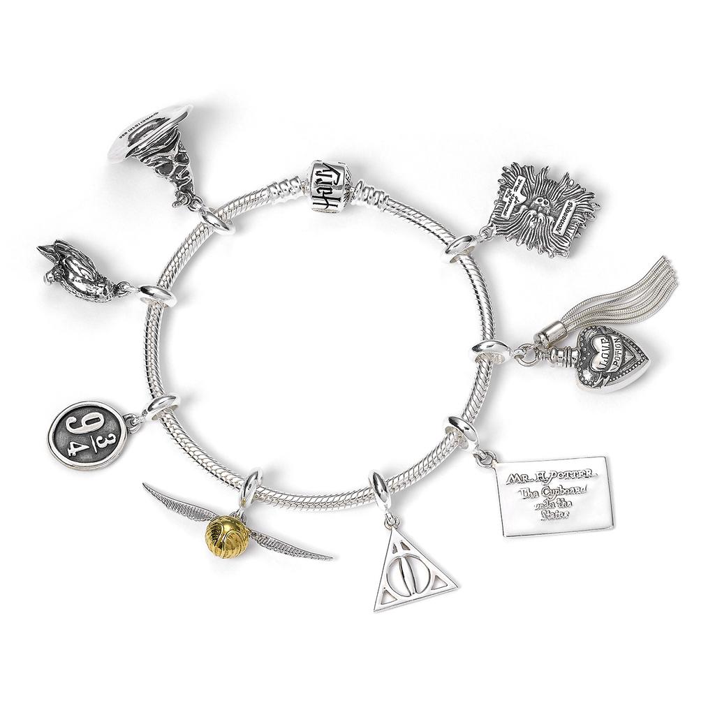 Harry Potter Sterling Sliver Slider Charm Bracelet Size S Silver
