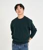BLACKBROWN Texture Mix Cable Crew Neck Sweater [Deep Green]