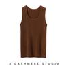 Women's 100% Pure Cashmere Ribbed Slim Fit Spaghetti Strap Vest - Autumn/Winter Knit Round Neck Inner Layer