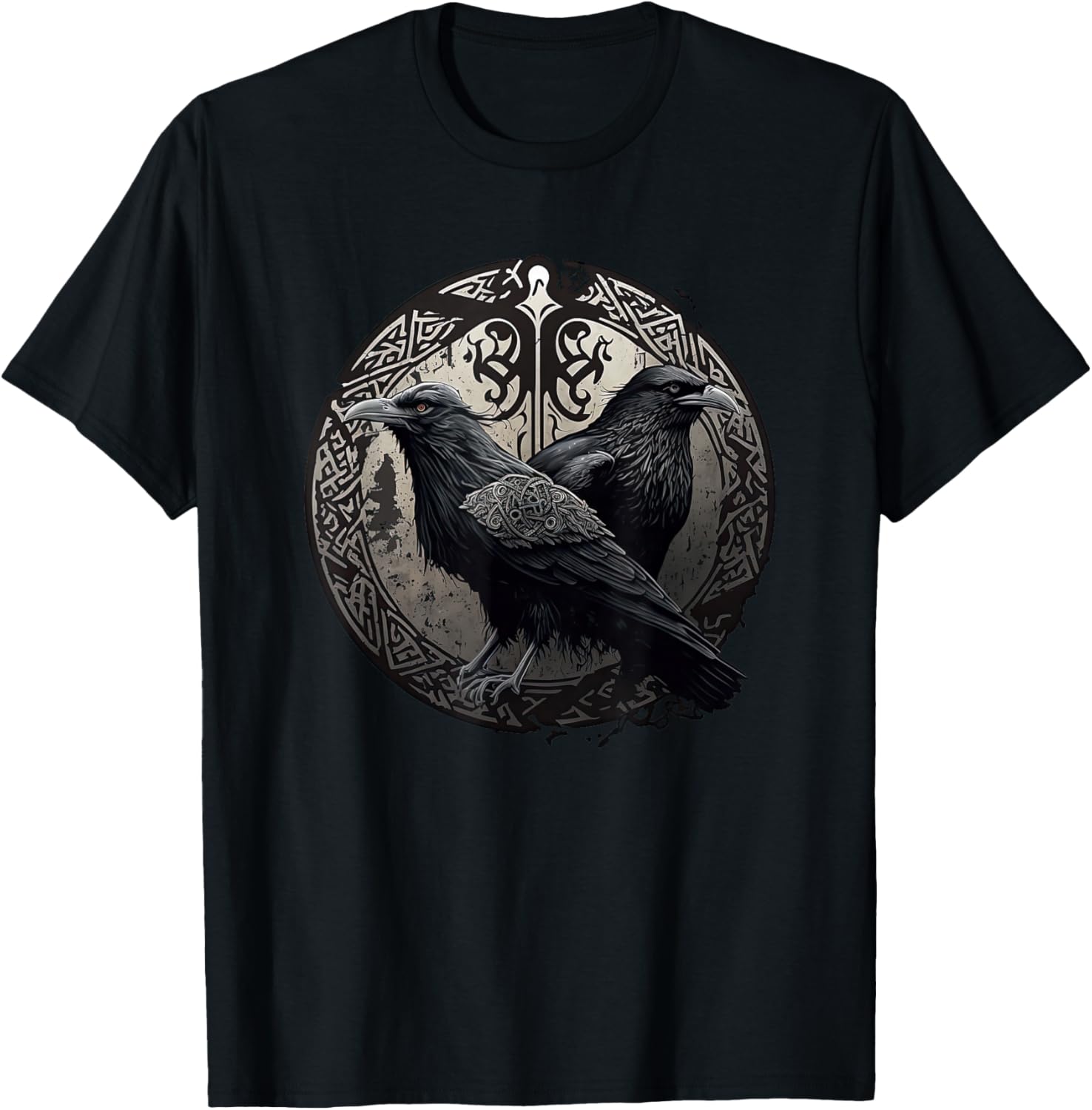 

Huginn Muninn Ravens Norse Mythology Viking Symbol Graphic TShirt Men Casual Cotton Tee - Men s Summer Cotton Graphic Tee S разноцветный