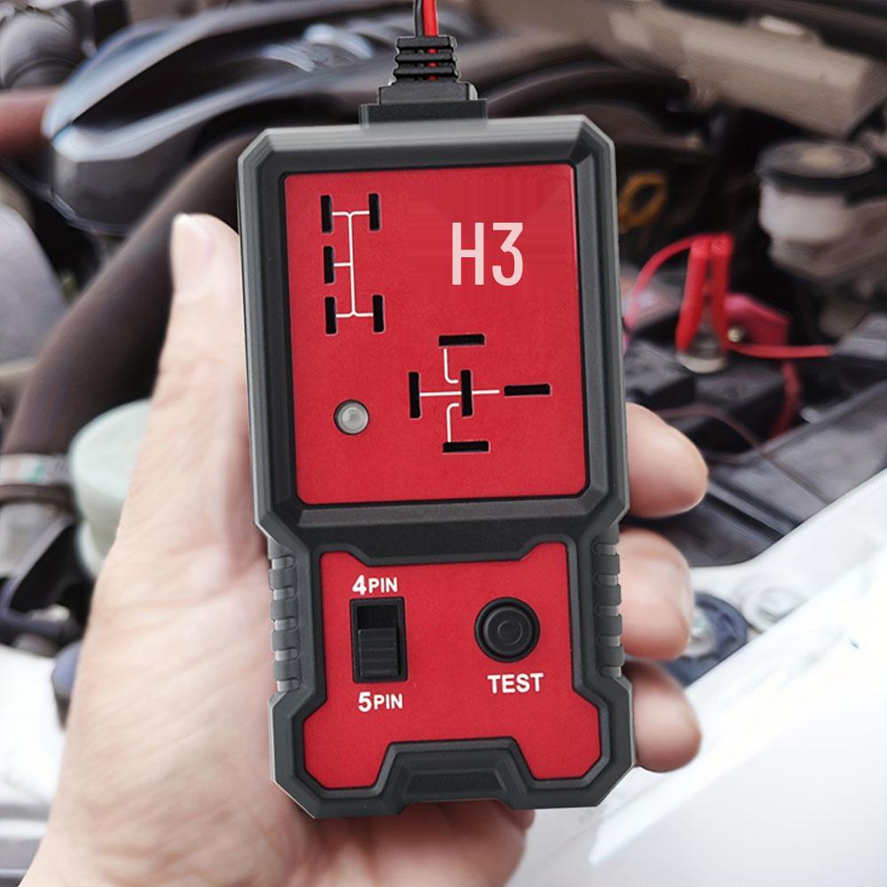 12V Relay Tester for 4/5-Pin Relays - Portable & Lightweight with Battery Clips