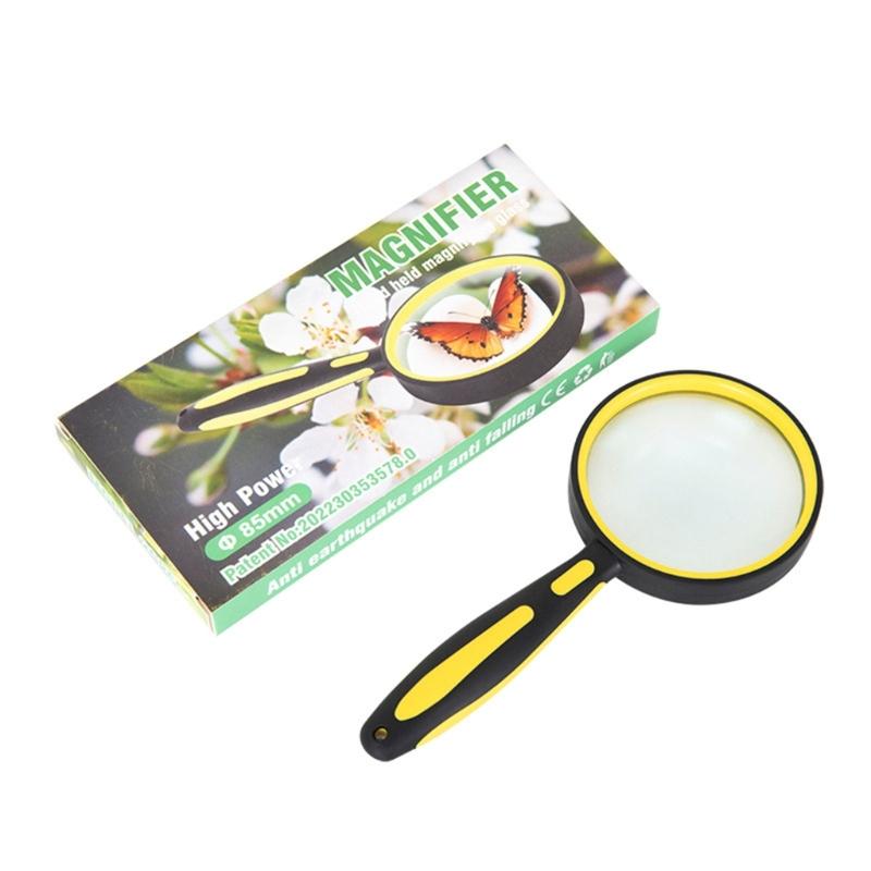 Optical Glass Magnifying Tool with Ergonomic Rubber Handle 5-10X Handheld Magnifier for Enhances Comfort and Usability