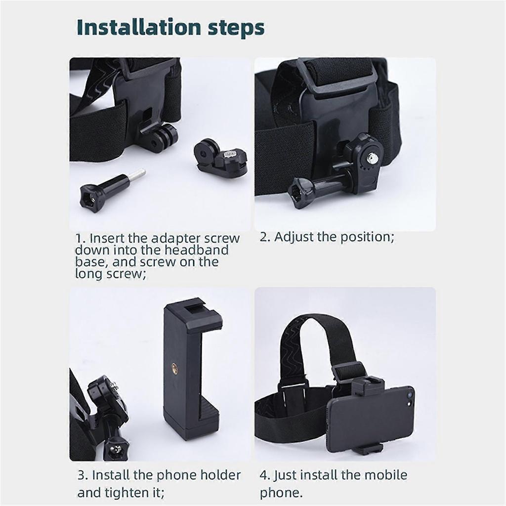 Universal Phone Holder Abs Head Strap Mount Headband With Mobile
