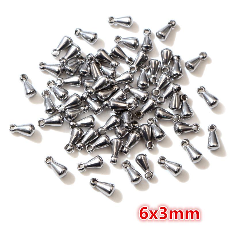 30pcs Stainless Steel Drop Extender Chain Pendant End Spacer Caps End Crimp Crod Bukle Tip Clasp DIY Jewelry Making Accessories