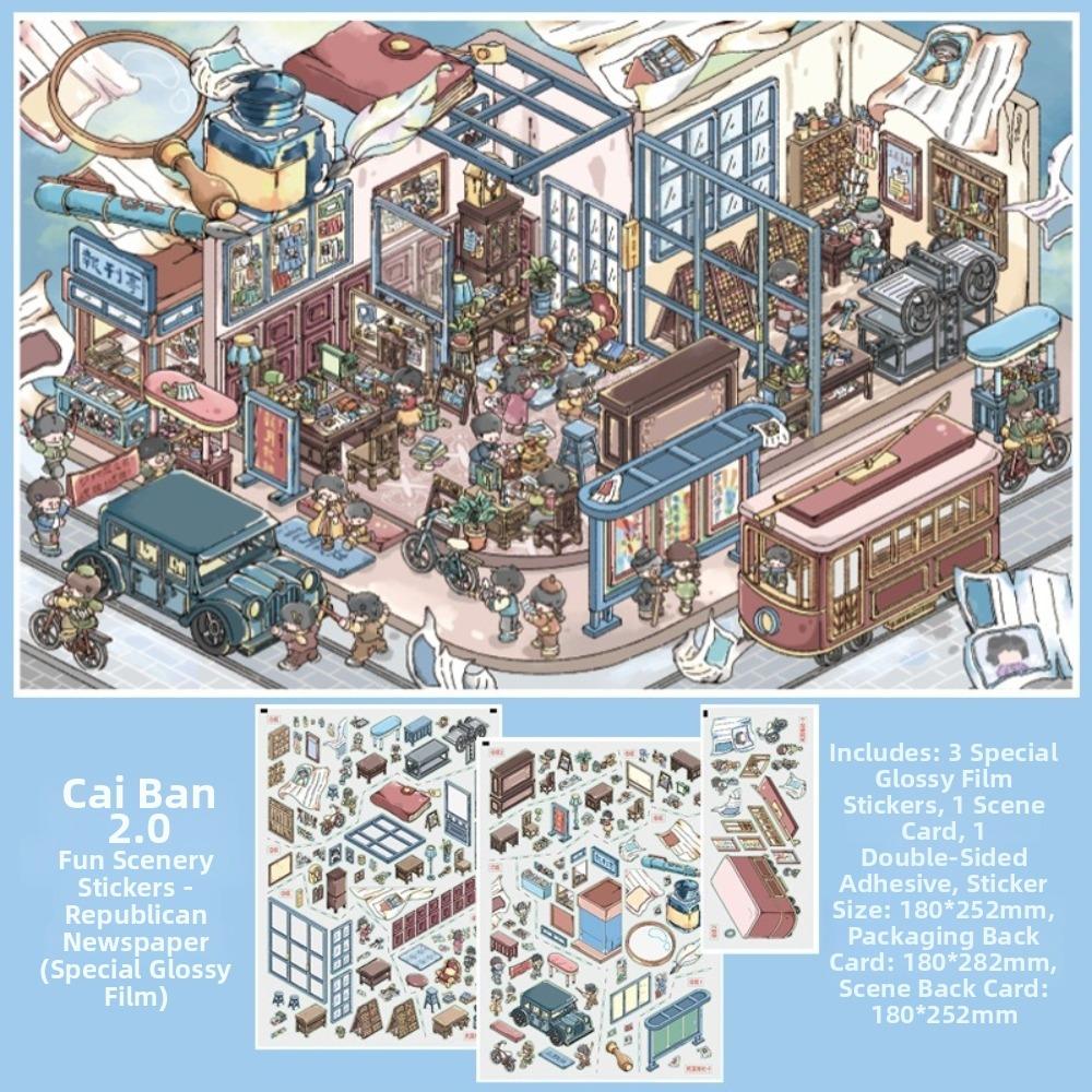 

PET 3D Miniature Stickers Die-cut Scrapbook Stickers New Stacking Stickers Creative Crafts D