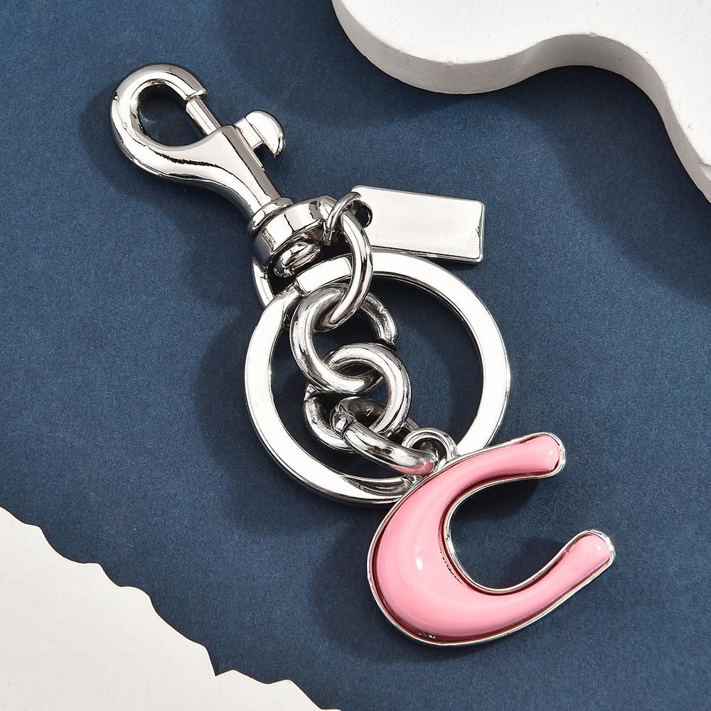 Rainbow C Letter Keychain Metallic Bag Charm For Cute Style Accessories