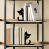 2Pcs Black Cat Bookends for Shelves Cute Metal Book Holder for Desk Heavy Duty